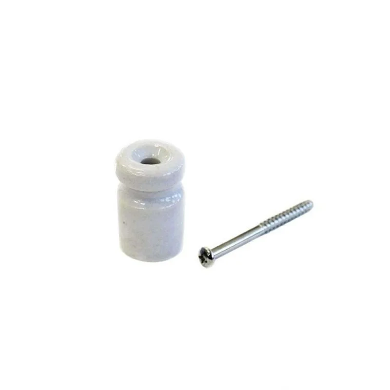 Ceramic Isolator 45x25 mm White with Screw Included