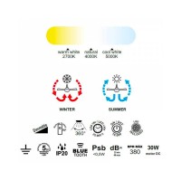 Mantra Kilimanjaro mini ventilatore da soffitto led per esterno