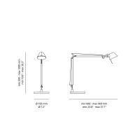 Artemide Tolomeo Midi Led 3000K aluminum table lamp