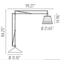 Flos Superarchimoon Outdoor Floor Lamp phospho-chromated