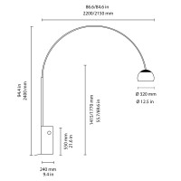 Flos Arco Floor Lamp with marble base
