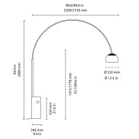 Flos Arco lampada da terra con base in marmo