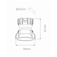 Beneito Faure Pulsar 8W Faretto LED Dimmerabile Da Incasso