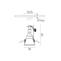 Flos Easy Kap 80 Fixed Square GU10 50W LED Recessed Ceiling