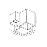 Fai lampada da soffitto in gesso a composizione rettangolare