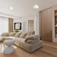 Fai lampada da soffitto in gesso a composizione rettangolare