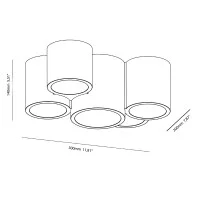 Fai lampada da soffitto in gesso a composizione cilindrica