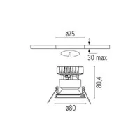 Flos Easy Kap 80 Fixed Tondo LED 9W 3000K 577 lm Faretto Incasso