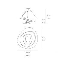 Artemide Pirce led sospensione oro