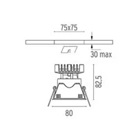 Flos Easy Kap 80 Fixed Quadrato LED 9W 3000K 577 Lm Faretto