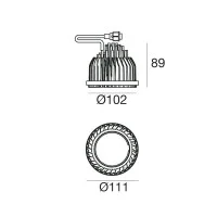iLed Illuminator 2 LED Lampadina AR111 25W 2865lm 720mA 3000K