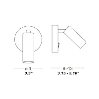 Ideal Lux Page AP1 Adjustable Wall Lamp Applique LED 3W 210lm