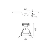 Flos Easy Kap 80 Fixed Rotondo GU10 LED Faretto Incasso Soffitto
