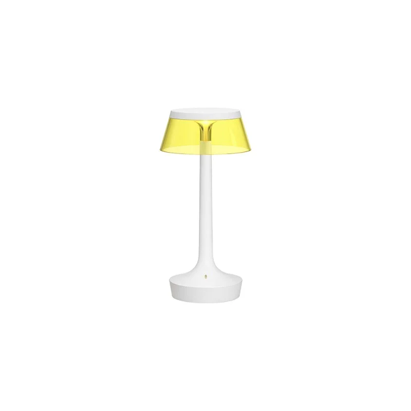 Flos Bon Jour Unplugged lampada ricaricabile bianco-giallo Flos Bon Jour Unplugged lampada ricaricabile bianco-giallo