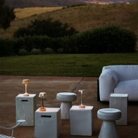 Flos Bon Jour Unplugged lampada ricaricabile cromo opaco-giallo