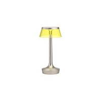 Flos Bon Jour Unplugged rechargeable lamp matt chrome-yellow