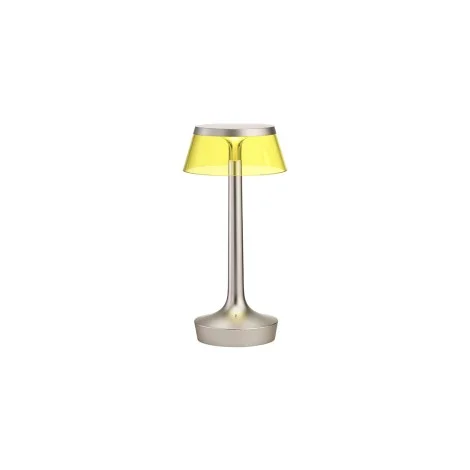 Flos Bon Jour Unplugged rechargeable lamp matt chrome-yellow