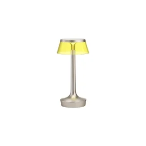 Flos Bon Jour Unplugged rechargeable lamp matt chrome-yellow