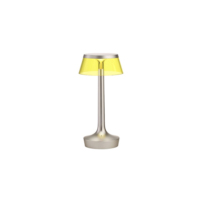 Flos Bon Jour Unplugged lampada ricaricabile cromo opaco-giallo