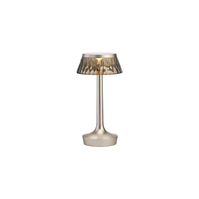 Flos Bon Jour Unplugged rechargeable lamp matt chrome-fume