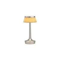 Flos Bon Jour Unplugged rechargeable lamp matt chrome-fabric