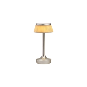 Flos Bon Jour Unplugged lampada ricaricabile cromo opaco-tessuto