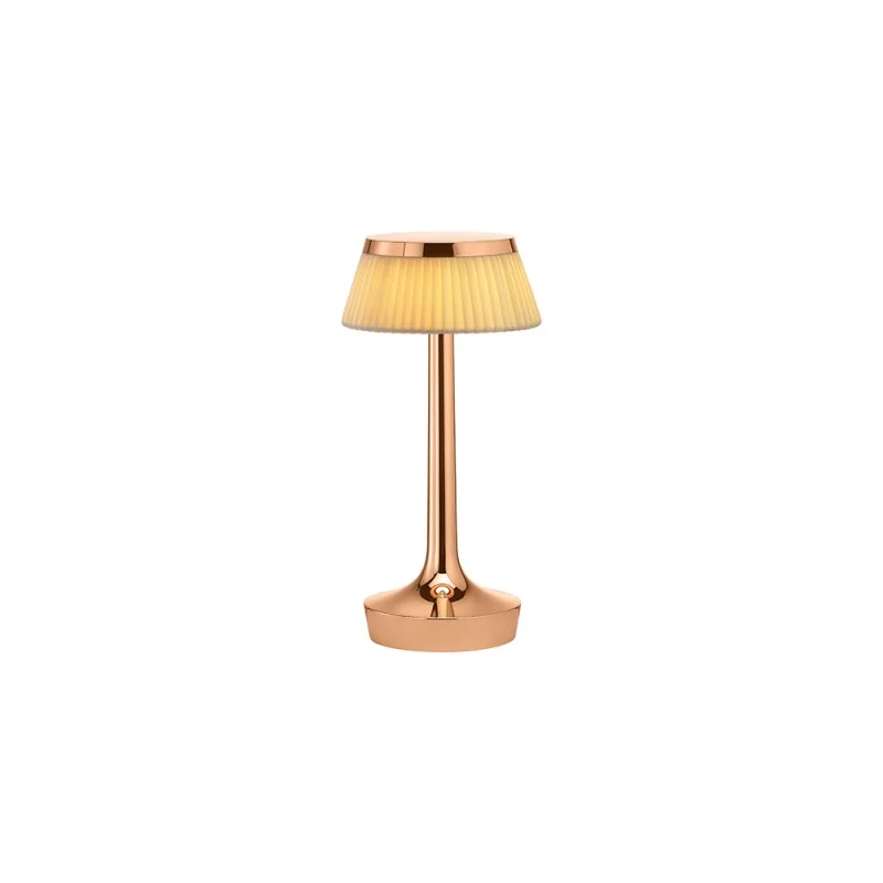 Flos Bon Jour Unplugged lampada ricaricabile rame-tessuto Flos Bon Jour Unplugged lampada ricaricabile rame-tessuto