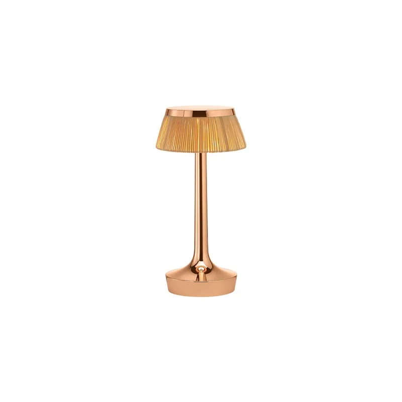 Flos Bon Jour Unplugged rechargeable lamp copper-rattan Flos Bon Jour Unplugged rechargeable lamp copper-rattan
