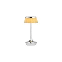 Flos Bon Jour Unplugged lampada ricaricabile cromo-tessuto