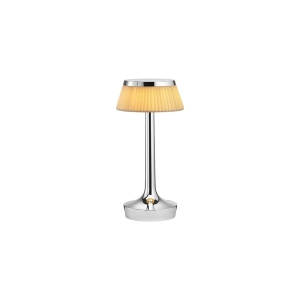 Flos Bon Jour Unplugged lampada ricaricabile cromo-tessuto