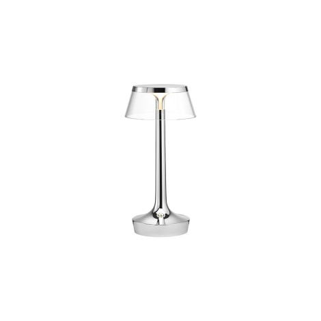 Flos Bon Jour Unplugged lampada ricaricabile cromo-trasparente