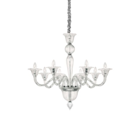 Ideal Lux Brigitta sp8 suspension lamp in blown glass