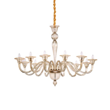 Ideal Lux Brigitta sp12 suspension lamp in blown glass
