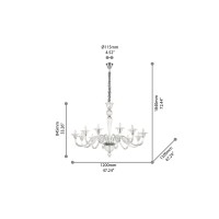 Ideal Lux Brigitta sp12 suspension lamp in blown glass