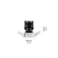 Ideal Lux Bento adjustable white recessed spotlight with shaper