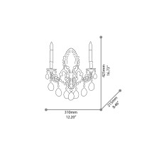 Ideal Lux Gioconda crystal wall lamp
