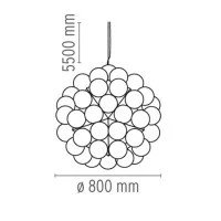 Flos Taraxacum 88 Suspension Lamp Chandelier in aluminum by