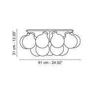 Flos Taraxacum 88 C/W Aluminum Ceiling or Wall Lamp By Achille