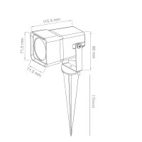 Lampo Adjustable white square projector for outdoor IP65