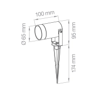 Lampo Garden Spotlight GU10 With Spike Adjustable Projector For