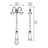 Ideal Lux Cima outdoor street lamp in aluminum