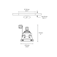 Flos Kap 80 Fixed 12V GX5.3 square recessed spotlight