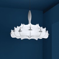 Flos Zeppelin White Suspension Lamp Chandelier Cocoon resin by