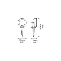 Ideal Lux Lithium outdoor spotlight with spike