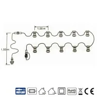 String Lights White 10 Lampholder E27 11.5 mt Extendable LED