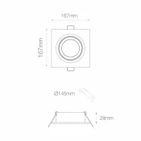 Beneito Faure Avant C Square Downlight GU10 For LED AR111