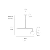Luceplan Malamata 22 brass suspension lamp