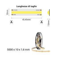 Striscia LED 5 Metri COB 15W/m 24V a luce continua