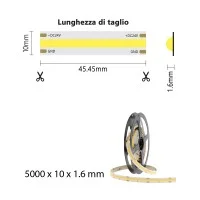 Striscia LED 5 Metri COB 15W/m 24V a luce continua