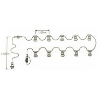 Catena Luminosa Cordoniera colore Nero 10 Portalampada E27 11.5